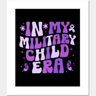 In My Military Child Era Groovy Purple Up For Military Kids Posters and Art
